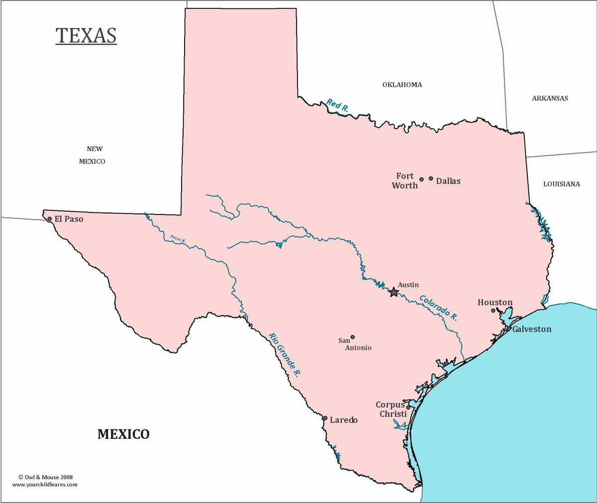 Austin, texas, på en karta