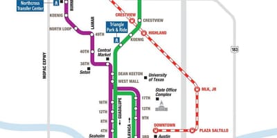Metro rail Austin karta